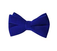 HOULIFE Velvet Bow Tie for Men - Adjustable Pre-tied Bowtie, Solid Colour Butterfly Bow Ties for Groom Wedding Party Formal with Gift Box (Double Layer), Blue