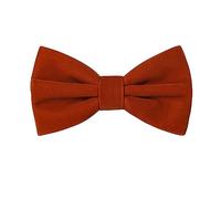 HOULIFE Velvet Bow Tie for Men - Adjustable Pre-tied Bowtie, Solid Colour Butterfly Bow Ties for Groom Wedding Party Formal with Gift Box, Brick Red