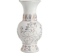 Houlu 7 Inch Small White Ceramic Buddhist Flower Vase, Buddhist Altar Supplies