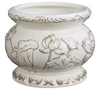 Houlu Small White Ceramic Incense Burner Pot for Praying Buddha, Tibetan Buddhist Altar Worhship Incense Censer - 4 Inches