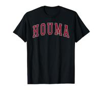 Houma Louisiana Souvenir College Style Red Text Value Graphic T-Shirt