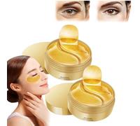Houmai Gold Eye Mask, Eye Mask Pure Gold Anti-Aging Collagen Eye Mask, For Dark Circles and Puffiness, Anti-Aging Moisturizing Eyes Skin Care, 24k Gold Essence Eye Patch for All Skin (2boxes)