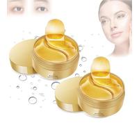 Houmai Gold Eye Mask,Gold Eye Mask Patches for Dark Circles and Puffiness - 60 Pcs Eye Mask with Anti-Aging Collagen and Hyaluronic Acid, Under Eye Mask for Removing Dark Circles (2pcs)