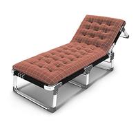 HOUMEL Metal Sun Lounger, Brown Folding Sunbed Free Cushion,Static Load, Rust-resistant, With Breathable Synthetic Fabric, Backrest 5 Position Adjustment 190× 68 × 28cm, 200 Kg Max c318