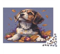 Hound Dog Jigsaw Puzzles Puzzles for Adults Kids. 1000 Pieces Fallen Leaves Whimsical Challenge Toy Educational Game Home Decoration for Educational Games Gifts 1000pcs (75x50cm)