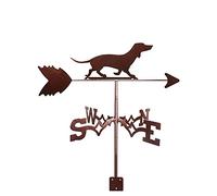 Hound Dog Silhouette Roof Mount Weathervane Weather Vane Measuring Tools Wind Direction Indicator Weathercock Stainless Steel for Patio Yard Ornament Decoration