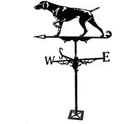 Hound Dog Weathervane with Roof Mount Weathercock Wind Direction Indicator, Retro Weather Vane Metal Weathercock Garden, Creative Wind Vane Stainless Steel for Farm Yard Home Decor Gift