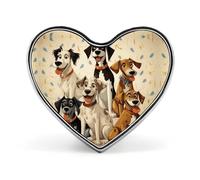 Hound Dogs Heart Shape Lapel Pin Personalized Pinback Button Badges Retro Punk Button Pin Kawaii Heart Badges for Men Women Clothes Bags Hats & Gift
