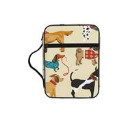 Hound Dogs Print Soft Bible Storage Bag Scripture Holder Waterproof for Worship Travel Devotional
