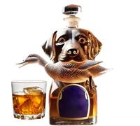 Hound Glass Decantre - Elegant Dog Shaped Whisky Bottle, Clear Alcohol Container | Decanter, Lead- Pouring, Decorative Gift For Lovers Drinks