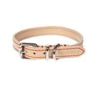 Hounds Chelsea Contrast Stitch Leather Collar Cream