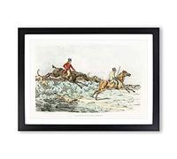 Hounds on The Hunt by Henry Alken Framed Print | A2 Black Framed Wall Art | Ready to Hang | Modern Nature Picture | Living Room Bedroom Lounge Office