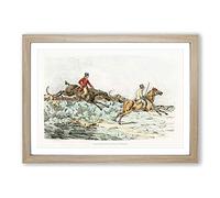 Hounds on The Hunt by Henry Alken Framed Print | A2 Oak Framed Wall Art | Ready to Hang | Modern Nature Picture | Living Room Bedroom Lounge Office