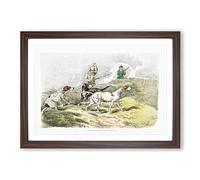 Hounds on The Lookout by Henry Alken Framed Print | A2 Walnut Framed Wall Art | Ready to Hang | Modern Nature Picture | Living Room Bedroom Lounge Office