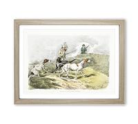 Hounds On The Lookout By Henry Alken Vintage Framed Print | A4 Oak Framed Wall Art | Ready to Hang | Classic Nature Picture | Living Room Bedroom Lounge Office