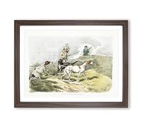 Hounds On The Lookout By Henry Alken Vintage Framed Print | A4 Walnut Framed Wall Art | Ready to Hang | Classic Nature Picture | Living Room Bedroom Lounge Office