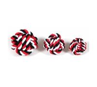 Hounds Red & Black Cotton Rope Woven Ball Dog Toy