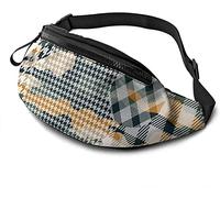 Hounds Tooth and Camouflage Pattern Casual Waist Bag Unisex Fanny Pack Travel Running Pocket Outdoor Wait Bag with Adjustable Strap