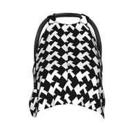 Houndstooth Black Baby Car Seat Canopy Cover, Multi Use Breathable Nursing Breastfeeding Covers for Mom Soft Stroller Sun Shade Newborn Shower Gift