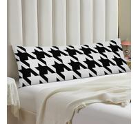 Houndstooth Black Body Pillow Case 20x54 Throw Pillow Cover with Hidden Zipper Breathable & Cozy Full Long Pillowcase Protector Spring Easter Cover for Sleeping Bedroom Couch Sofa Decor