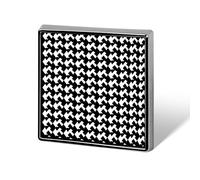 Houndstooth Black Brooch Pin Cute Button Badge Aluminum Alloy Button Pins Rectangle Lapel Pin Elegant Memorial Pins Square Brooches for Clothing Backpack Jackets Decoration