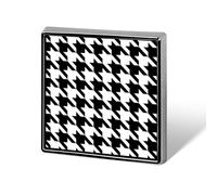 Houndstooth Black Brooch Pins Lapel Pins for Men Women Badge Button Cover Decorative Jewelry Charms for Hats Bags Backpacks Suits Shirts Scarves Clothing Accessories Banquet Wedding Gift