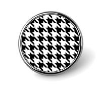 Houndstooth Black Brooch Pins Lapel Pins for Men Women Badge Button Cover Decorative Jewelry Charms for Hats Bags Backpacks Suits Shirts Scarves Clothing Accessories Banquet Wedding Gift