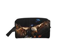 Houndstooth Black Cosmetic Bag, Roomy Makeup Bags Travel, Waterproof Toiletry Bag, Make Up Bag Organizer, Cosmetic Bag Zipper Pouch For Women Girls Vacation Travel., 3D Bald Eagle, One Size