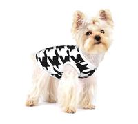 Houndstooth Black Cotton Sleeveless Dog Tee Shirt Pet Vest Apparel Printed Lightweight T-Shirts For Small