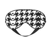 Houndstooth Black Double Sided Sleep Mask Soft Comfortable Light Blocking Eye Cover for Night Rest