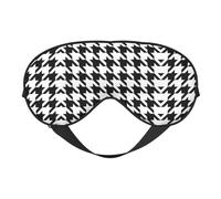 Houndstooth Black Double Sided Sleep Mask Soft Comfortable Light Blocking Eye Cover for Night Rest