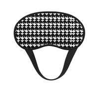 Houndstooth Black Eye Mask for Sleeping Soft Satin Sleep Shade Cover Blindfold with Elastic Strap Travel Nap Blackout Eye Shade Cover for Women Men