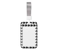 Houndstooth Black Id Badge Holder with Detachable Neck Strap, Waterproof Vertical Name Card Holders, for Nurse Students Teachers Staff