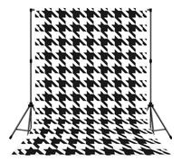 Houndstooth Black Lightweight Photo Backdrop Soft Background For Indoor Shooting, Party & Live Streaming - 5x7ft