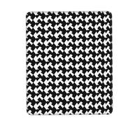 Houndstooth Black Mouse Pad with Non-Slip Rubber Base 10 x 12 inch Mouse Mat with Stitched Edge Gaming Mousepad for Wireless Mouse Computer Laptop Home Office Desk Pad