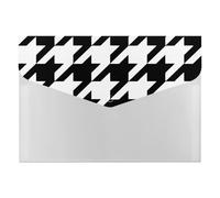 Houndstooth Black Portable File Organizer with Multiple Pockets, Accordion Expanding Folder for Desk Supplies