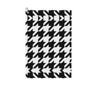 Houndstooth Black Premium Golf Towel - Waffle Towel, Perfect Golf Bag Accessory and Unique Gifts for Men