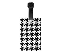 Houndstooth Black Print Durable PVC Luggage Tag for Suitcase Heavy Duty ID Holder Modern Business Travel Accessory