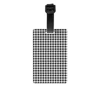 Houndstooth Black Print Luggage Tags for Suitcases Identification Labels Waterproof Travel Cruise Daily Use