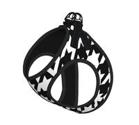 Houndstooth Black Print Pet Leash Vest Soft Adjustable Step in Puppy Vest Outdoor Walking with Leash