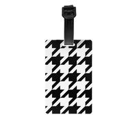Houndstooth Black Print PVC Luggage Tag Versatile ID Holder for Strollers and Bags Practical Travel Accessory Multi-Use