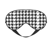 Houndstooth Black Print Satin Sleep Mask & Eye Mask | Deep Dream Sleep Masks for Women & Men | Soft Sleeping Eye Mask to Nourish Skin