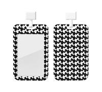 Houndstooth Black Printed Card Badge Holder Id Badge Card Holder Badge Holders with Lanyards for Offices Staff Access Card Metro Card