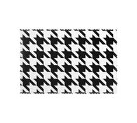 Houndstooth Black Printed Placemats Set of 6 PCS, Heat Resistant Non-Slip Table Mats for Dining Table, Washable Kitchen Place Mats for Indoor & Outdoor