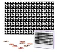 Houndstooth Black Puzzles from Photos - 1000-Piece Jigsaw Puzzle for Adults Personalized Picture Puzzles Large Piece Challenging Puzzle Home Decor Birthday Party Gift 29.5" x 19.7"