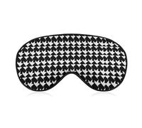 Houndstooth Black Sleep Mask for Women Men, Soft Eye Mask with Adjustable Strap for Sleeping, Light Blocking Travel Blindfold for Nap Comfortable Eye Cover for Home Office