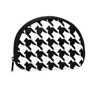 (Houndstooth Black) Small Coin Purse Mini Wallet Zipper Coin Pouch Change Purse For Women Men， Portable Makeup Bags Cosmetic Pouch, Black, One Size, Casual