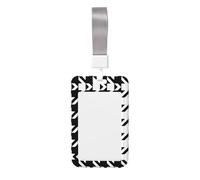 Houndstooth Black Vertical Id Card Badge Holder with Neck Strap, Printed Waterproof Name Card Holder for Work Office Nurse School