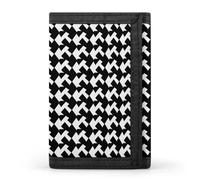 Houndstooth Black Wallet,Credit Card Holder,Three-fold Wallet for Passport Covers, Purse Passport Bag for Men Women