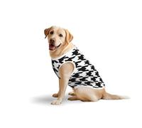 Houndstooth Blackprint Large Pets Vest Breathable Sleeveless Tank Top Apparel Cozy Lightweight T-Shirt